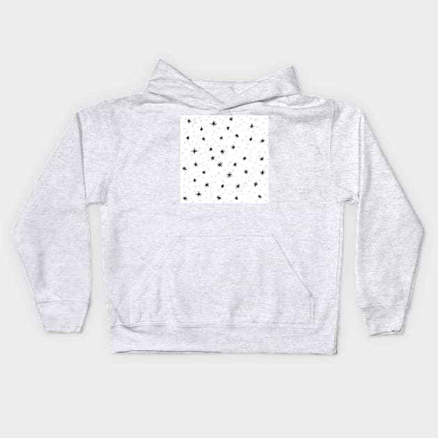 Dots and stars in black and white Kids Hoodie by bigmoments